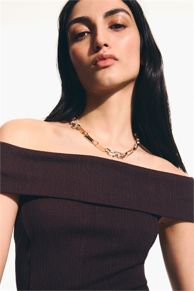 Двухцветное колье с цепочкой артикул 1329306001