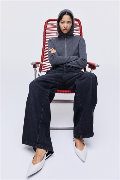 Суперширокие высокие джинсы артикул 1310143003