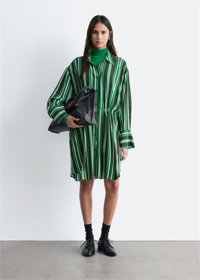 Платье-рубашка с завязками, оверсайз артикул 1334816001