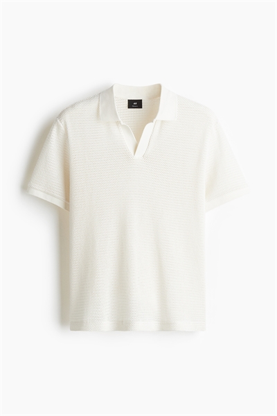 Рубашка-поло Regular Fit с дырчатой вязкой артикул 1263916002