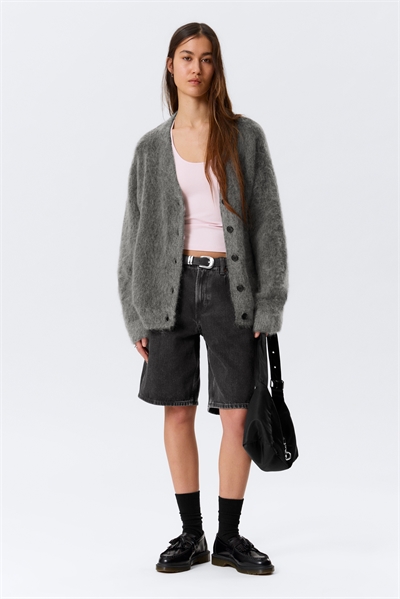 Свободный кардиган с V-образным вырезом из смеси мохера артикул 1303835001