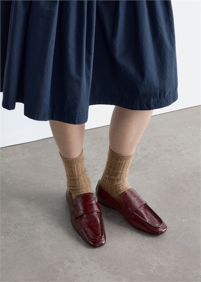 Кожаные мокасины с квадратным носком артикул 1320560002