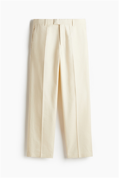 Классические брюки Relaxed Fit из хлопка и льна артикул 1259379001