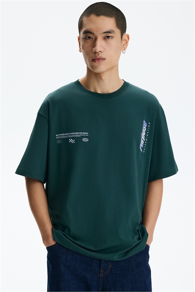 Футболка с принтом в свободном крое артикул 1341723003