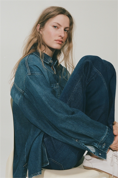 Широкие высокие джинсы артикул 1314616003