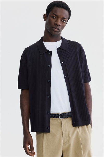 Рубашка с ребристой вязкой и прямым кроем артикул 1311089003