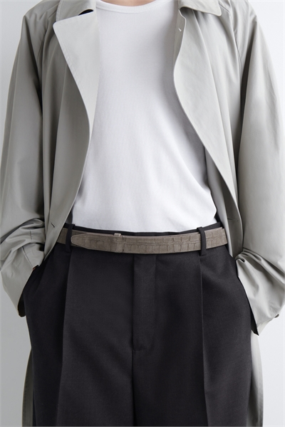 Ремень из замши с тиснением под крокодил без пряжки артикул 1312233001