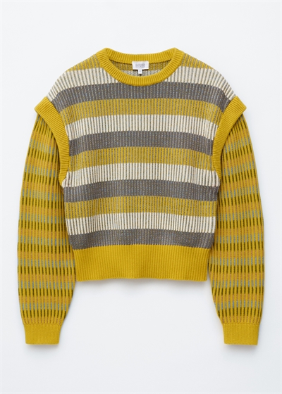 Полосатый свитер из трикотажа артикул 1328592002