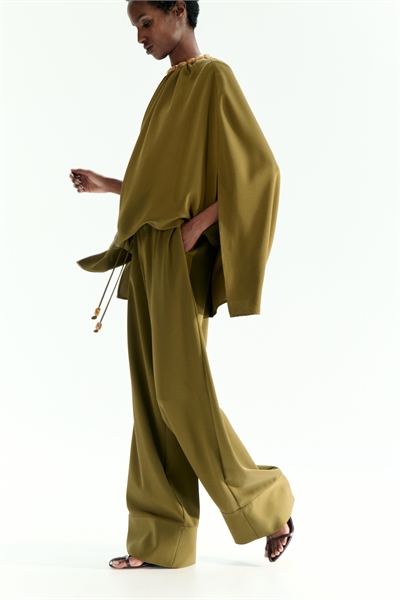 Широкие брюки на шнурке артикул 1314984004