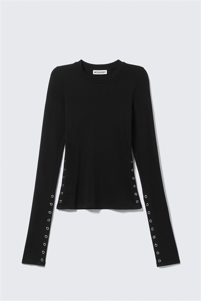 Узкий топ с длинными рукавами и кнопками артикул 1337888001