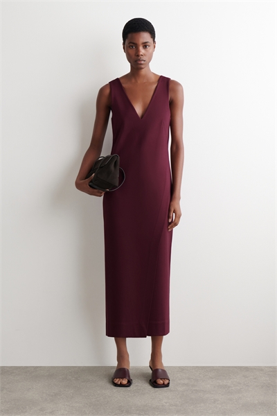 Платье-миди с V-образным вырезом и запахом артикул 1321746002