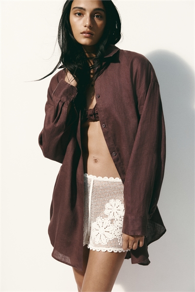 Льняная пляжная рубашка артикул 1250855013