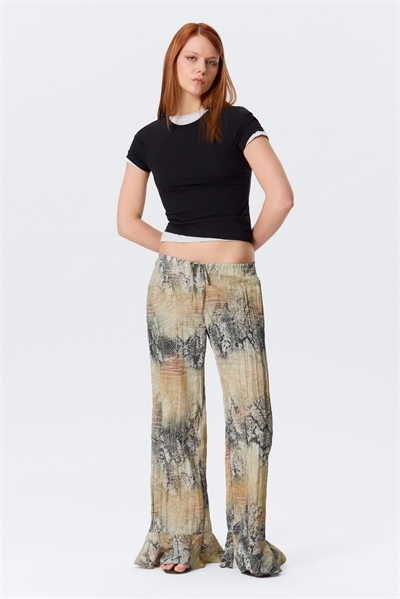 Брюки средней посадки с широкими брючинами артикул 1320286001