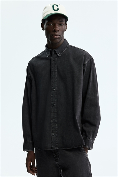 Джинсовая рубашка свободного кроя артикул 1322297003