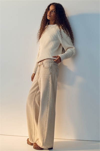 Джинсы с широкой талией артикул 1323075002