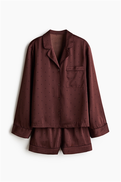 Сатиновая пижама, шорты и рубашка артикул 1330763001