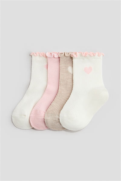 Носки детские с краем оверлок, 4 пары артикул 1335143002