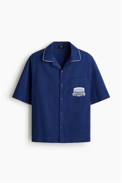 Рубашка с расслабленным кроем и принтом артикул 1335398002