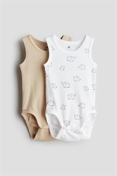 Хлопковые боди без рукавов в упаковке из 2 штук артикул 1159357006