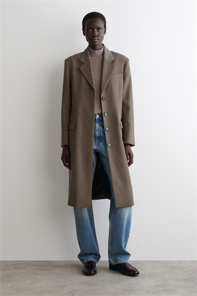 Однобортное пальто из шерстяной ткани артикул 1293749001