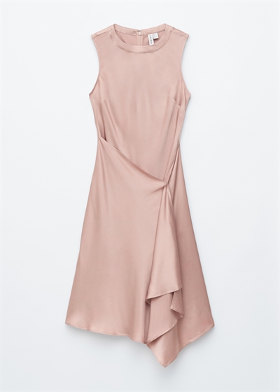 Асимметричное атласное платье средней длины артикул 1324473002