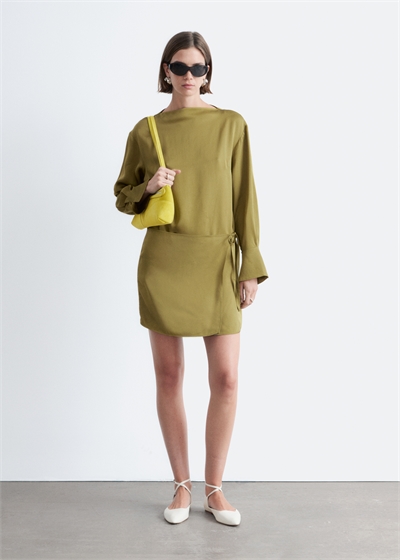 Мини-платье с атласным завязыванием артикул 1328791001