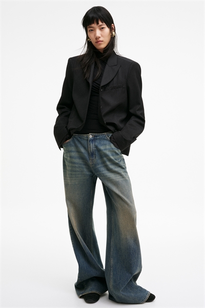 Джинсы с низкой посадкой и широкими брючинами артикул 1329492001