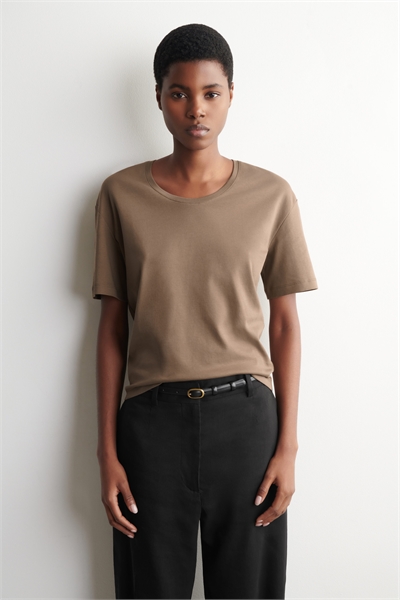 Хлопковая футболка с круглым вырезом артикул 1327135002