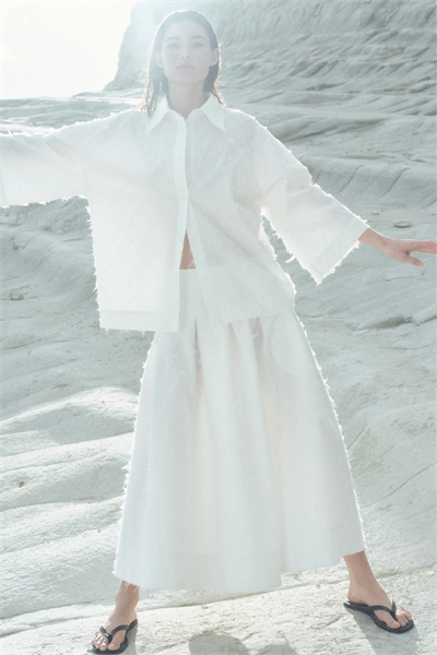 Рубашка оверсайз с бахромой артикул 1290657001