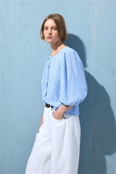 Блузка из льняной смеси артикул 1256527015