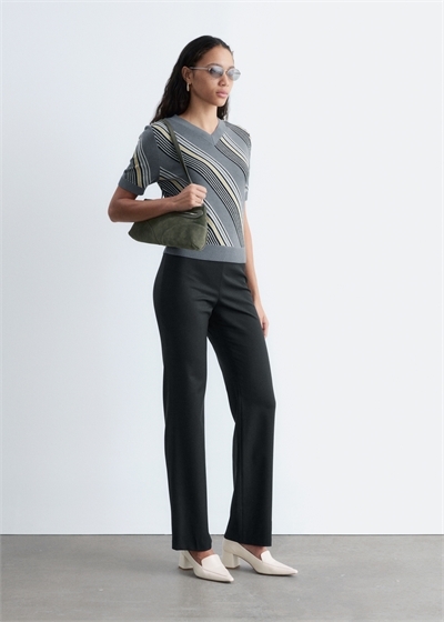 Брюки из мериносовой шерсти с прямыми брючинами артикул 1313258001