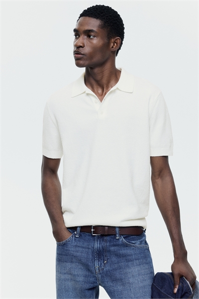 Трикотажная рубашка-поло с прямым кроем артикул 1324366002