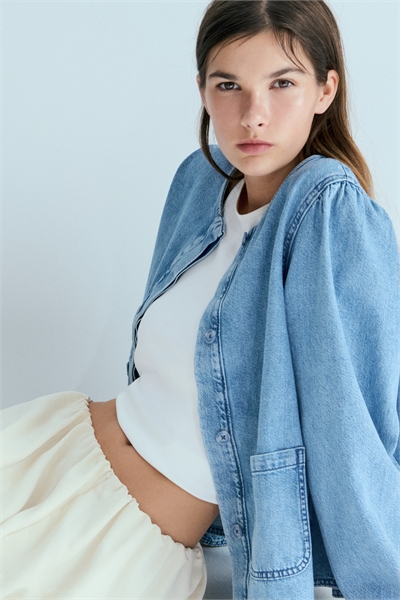 Джинсовая куртка с буфетными рукавами артикул 1324920003