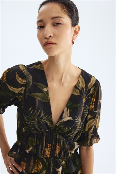 Топ с сборками из вискозной смеси артикул 1330566001