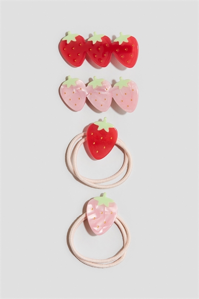 Резинки и заколки для волос с клубничным мотивом артикул 1332176001