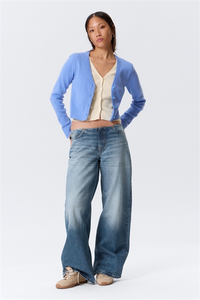 Двухслойный кардиган с V-образным вырезом из трикотажа артикул 1324049001