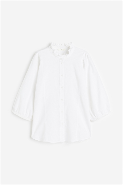 Блузка из льняной смеси с отделкой воланами артикул 1188756001