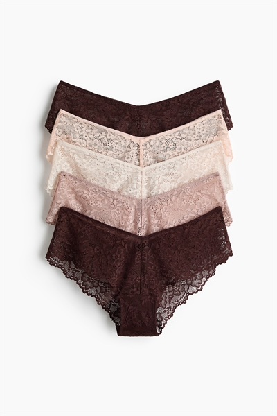 Кружевные трусы-хипстеры в упаковке из 5 штук артикул 1171002024