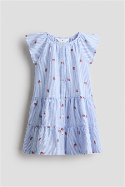 Платье из сеерсакера с ярусами артикул 1318697008