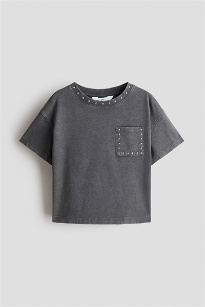 Топ с заклепками и эффектом потертости артикул 1329577001