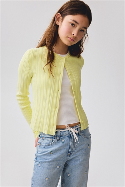 Кардиган с ребристой вязкой артикул 1330971002