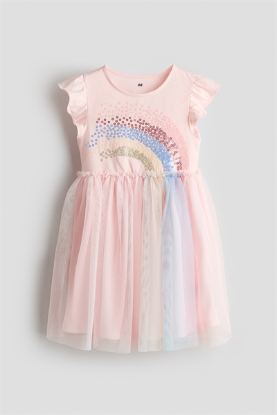 Платье с юбкой из тюля с пайетками артикул 1332410002