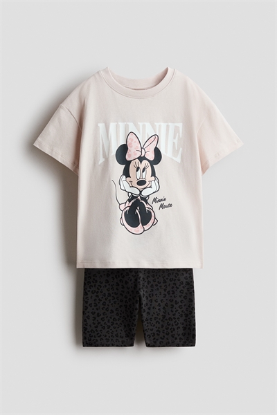 Комплект футболка с принтом и шорты из хлопка артикул 1333908001