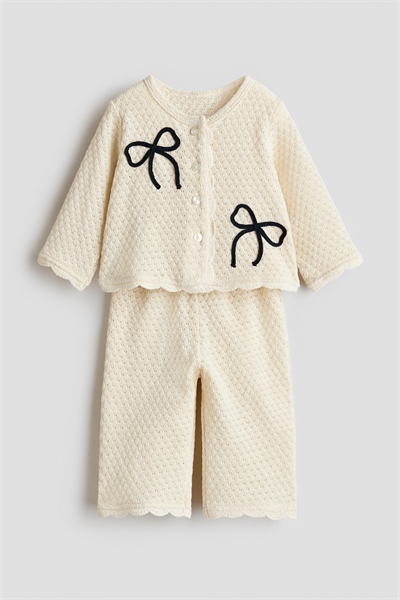 Комплект из 2 предметов из трикотажа с узором «поинтел» артикул 1335961001