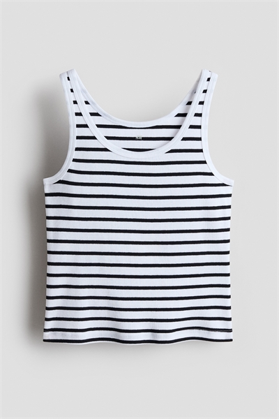 Хлопковый топ с ребристой отделкой артикул 1336456004