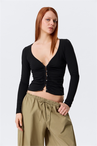 Кофта кардиган со сборками и V-образным вырезом артикул 1332948002