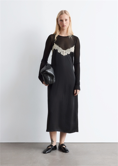 Атласное платье-слип миди артикул 1272239002