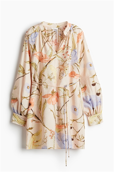 Платье-туника с поясом на завязках артикул 1278033002