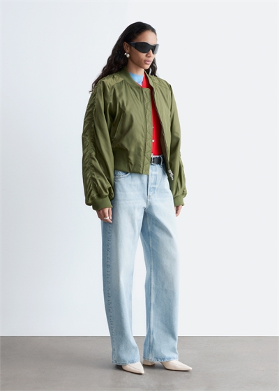 Джинсы с бочкообразными штанинами артикул 1283788001