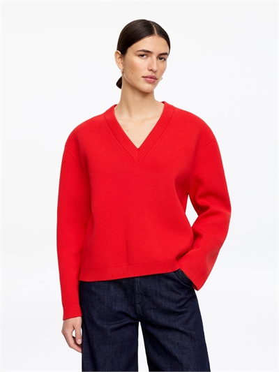 Хлопковый джемпер с V-образным вырезом артикул 1336395001